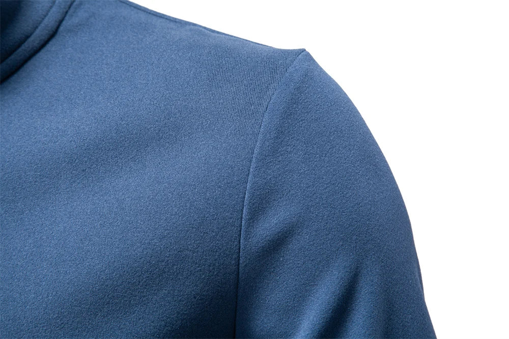 New Men Solid Color Zipper Soft Shell Sweatshirt Long Sleeve Breathable Warm Pullover Casual Streetwear Jacket‌