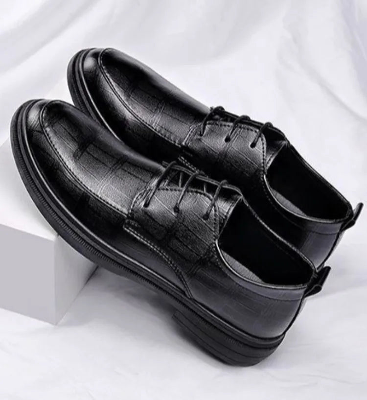 2024 New Men's Height Increasing Soft Leather Breathable Casual Business Elevator Shoes