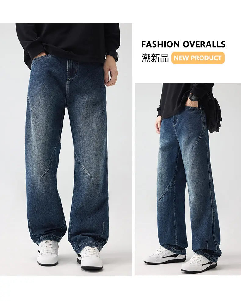 Men's Trendy Jeans All-Season Cotton Blend Straight-Leg Pants - Fashionable Minimalist Versatile Casual Denim Trousers M-4XL