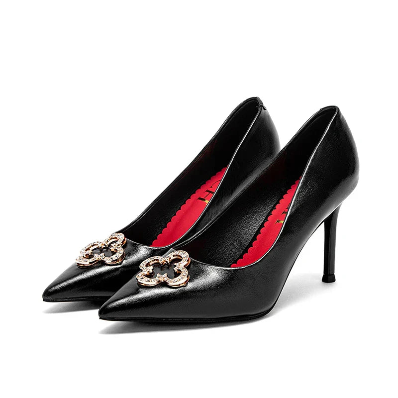 Women's High Heels 2026 Spring Black Business Pointed Shoes Simple Commuting