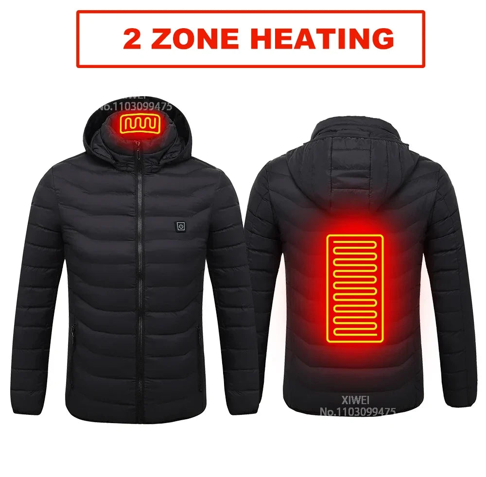 Heated Jacket Men Women Cold-Proof Winter Self Heated Jacket Skiing USB Heated Clothing 2-21 Areas S-6XL Washed Hiking Coats