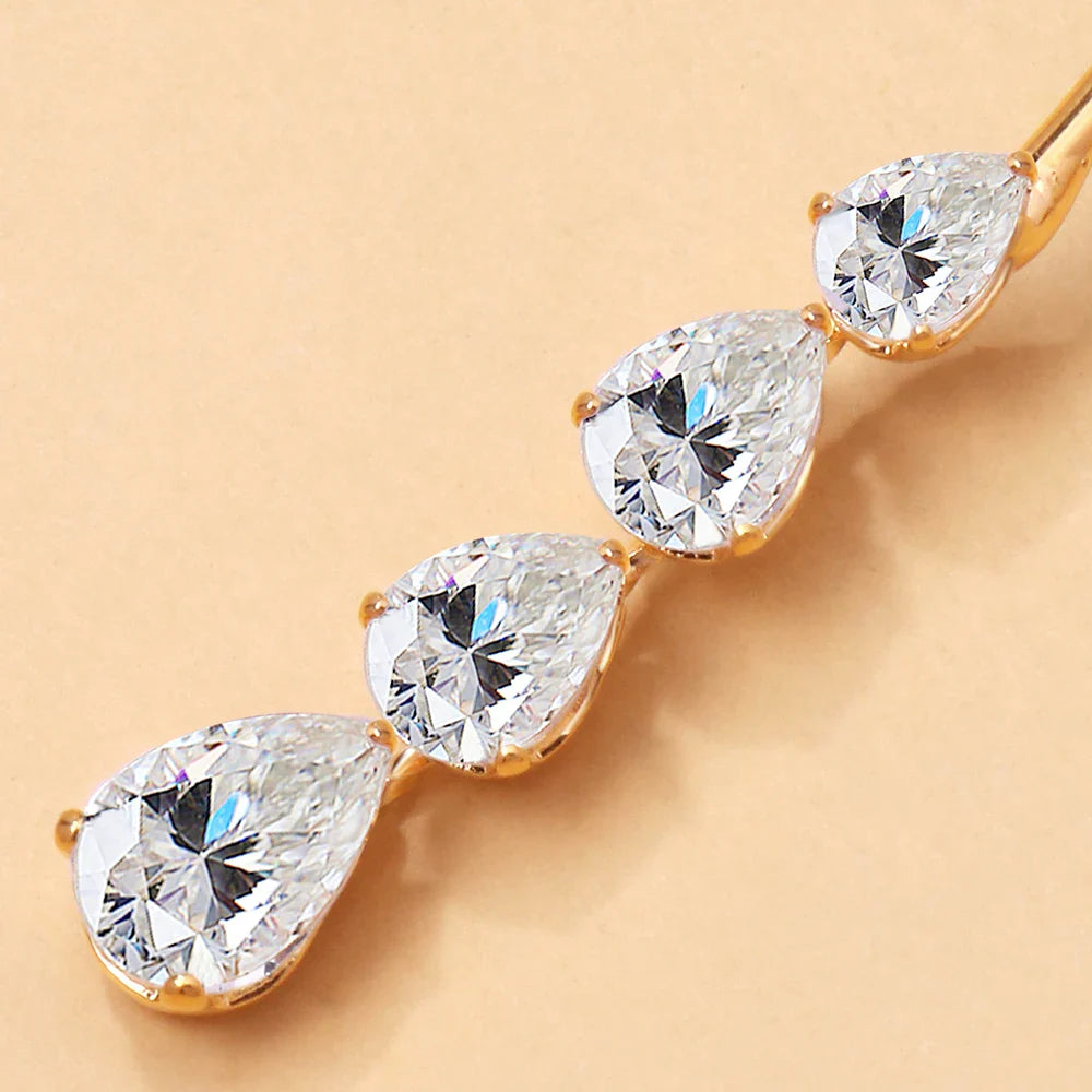 24cttw WaterDrop Moissanite Diamond Open Choker Necklace  925 Sterling Silver Pear Cur Diamond Cuff Collar Necklace for Women