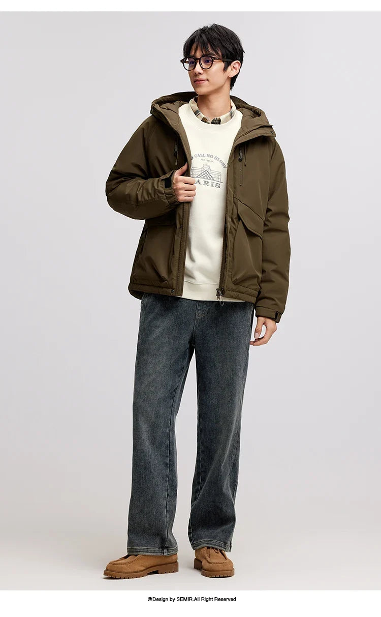 Cotton-Padded Jacket Men 2024 Winter Waterproof, Oil-Resistant, Stain-Resistant and Windproof Outerwear Loose