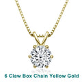 1-5 CT Moissanite Necklace Solitaire Pandent GRA Certified Dainty s925 Sterling Silver 18k Classic Necklaces for Women