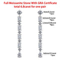 Pear/Emerald/Round Cut Full Moissanite/high Carbon Diamond Drop Earrings 100% 925 Sterling Silver Long Tassel Earrings for Women