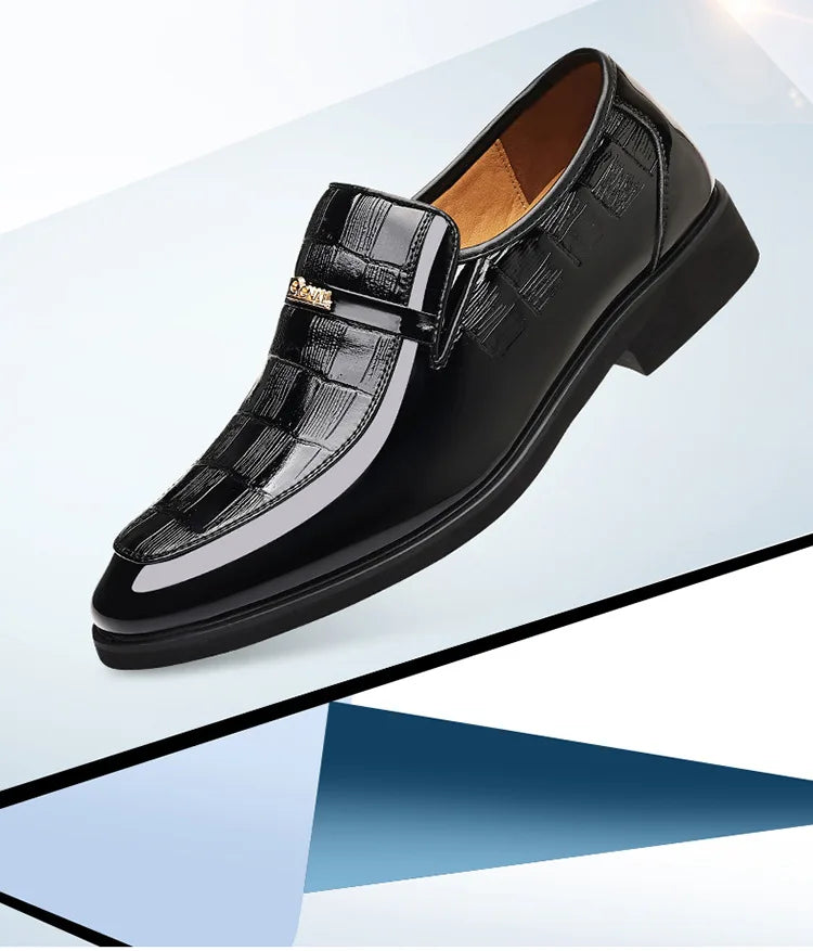 Spring New Men's Business Formal Leather Shoes Solid Color Fashion Casual Shoes Male British Pointed Toe Dress Shoe Man