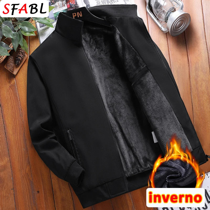 Casual Thermal Warm Winter Jackets for Men Business Blazers Coat Fleece Lining Men's Winter Jacket Luxury Parka Outerwear L-3XL