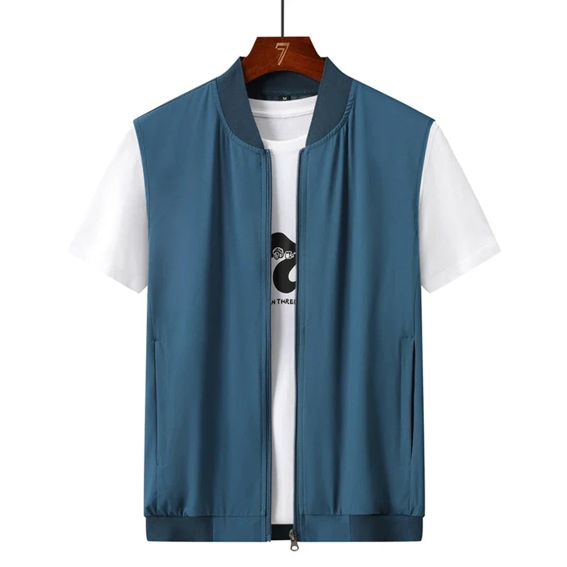 Summer Ultra-Thin Men's Vest Sleeveless Shoulders Quick Drying Breathable Jacket Outdoor Climbing Fishing Leisure Undershirt
