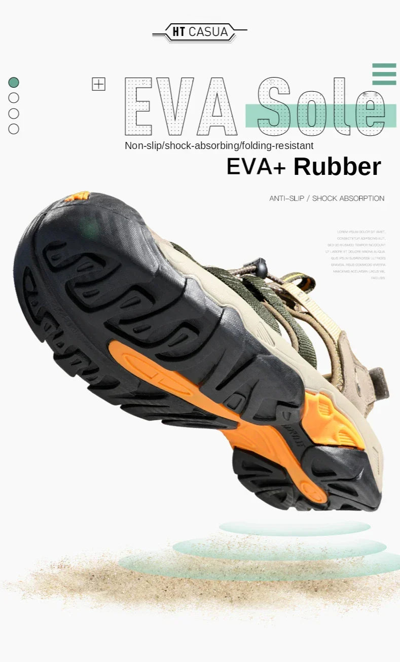 Summer Outdoor Sandals for Men Breathable Hiking Shoes Water Beach Mens Sandals Camping Climbing Aqua Sneaker