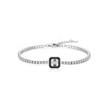 Black Enamel Bracelet 925 Sterling Silver Simple Square Zirconia Bracelet Fashion Tennis Bracelets For Women Fine Jewelry