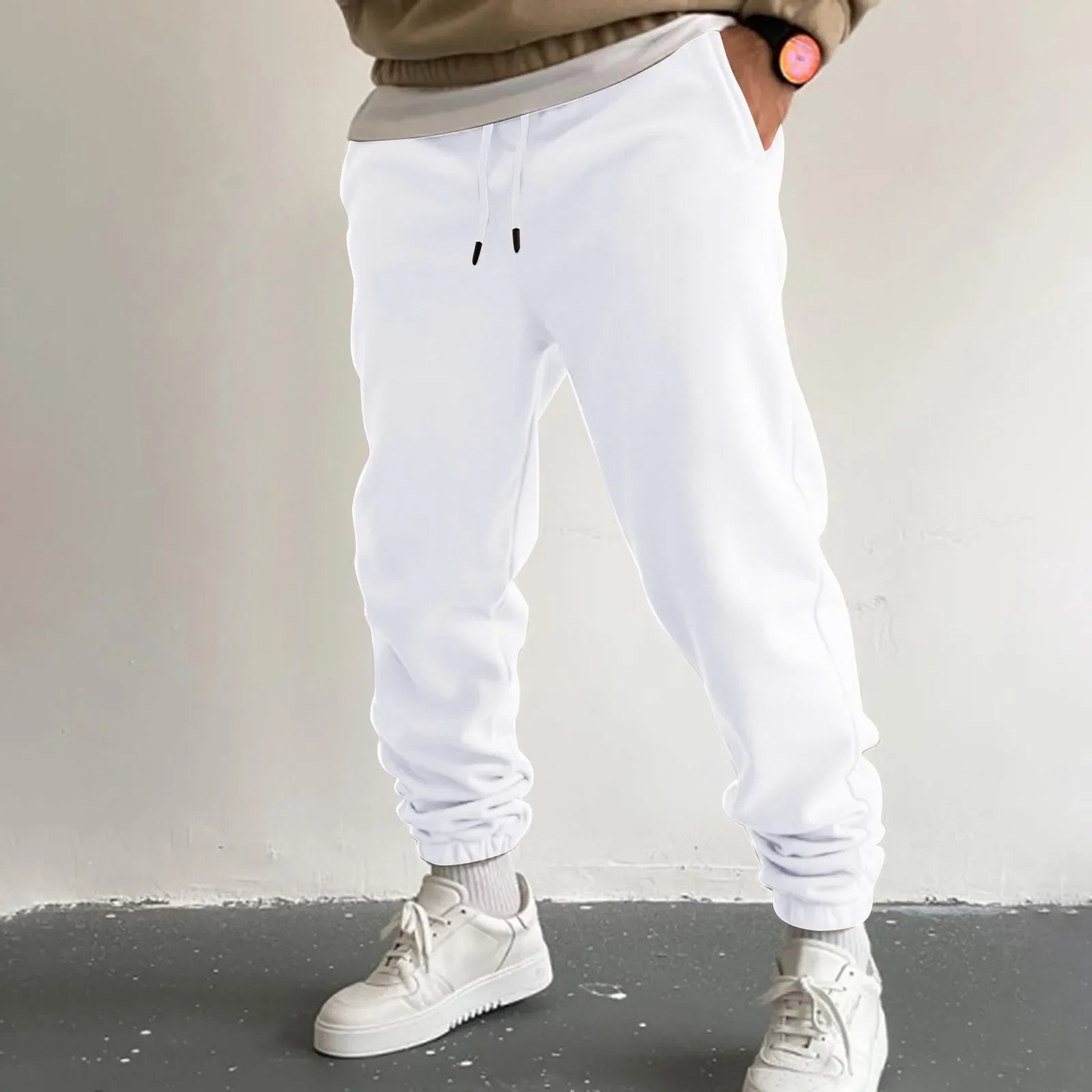Man Pants Sportswear Solid Color Sweatpants