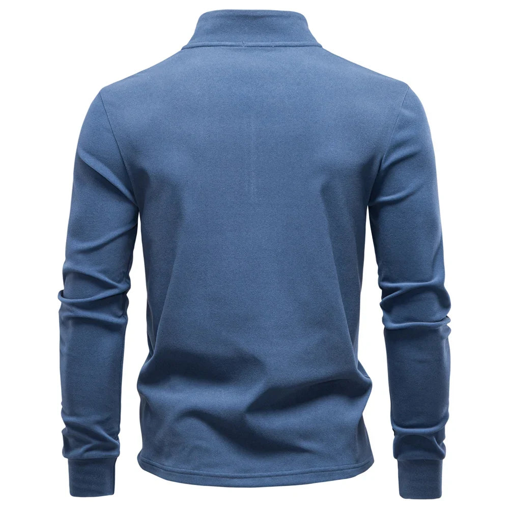Men Solid Color Soft Shell Zipper Jacket Long Sleeve Pullover Breathable Warm Casual Streetwear