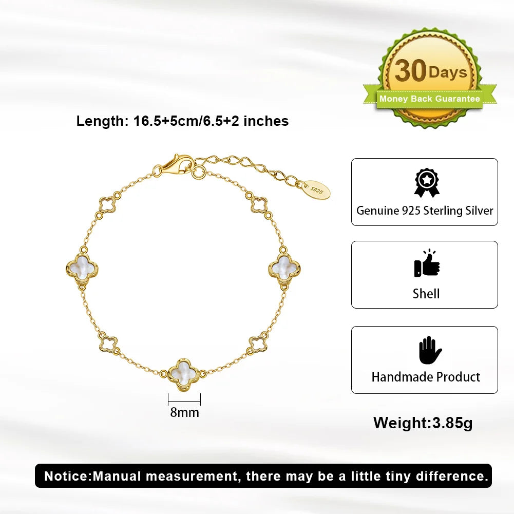 925 Silver Four Flowers Clover Luxury Hollow Clover Chain Necklace Banquet Party Gift Neck Jewelry Accessories GMN61