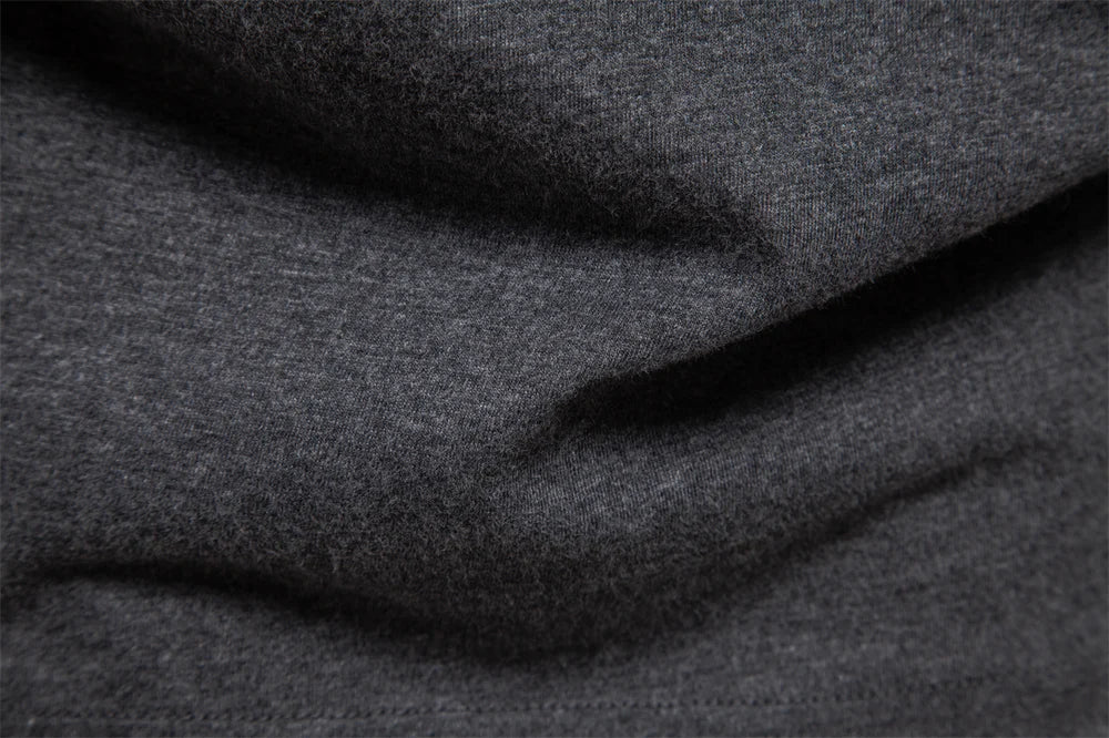 100% Cotton T-shirt Men Casual Solid Color Long Sleeve Sweater Autumn Fashion High Quality Henley Collar Mens T-shirts