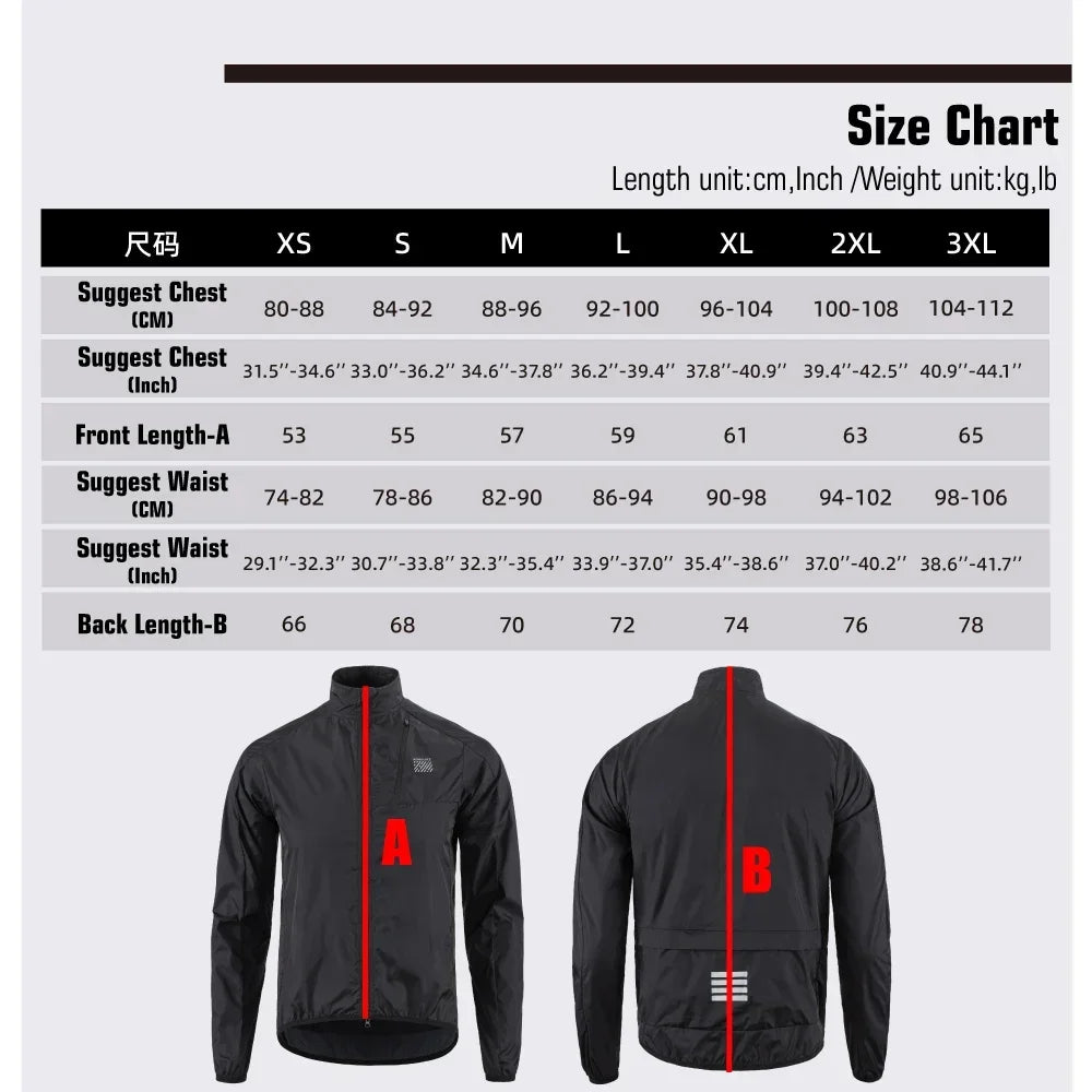Cycling Jacket Windproof Men 2026 Ultralight Long Sleeve Bike Jersey Black&Yellow Lightweight MTB Sports Windbreaker
