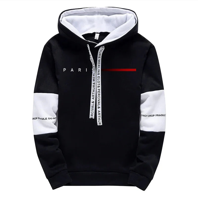Autumn Winter Mens Tracksuit Print Casual Sweatshirts Sportswear Outdoors Sports Jogging Mens Clothing Single Piece Hoodie Pants