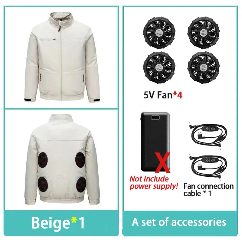 Smart Air Conditioned Jacket with Four Hole Fan Clothing Men's Outdoor Fishing Sun Protection Uniform Labor Protection Workwear