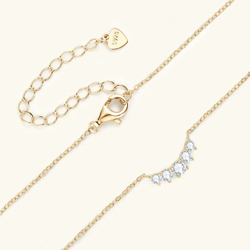 Moissanite Pendant Necklace 925 Silver Original Certified Chain For Women Exquisite Cluster Necklaces Anniversary Jewelry