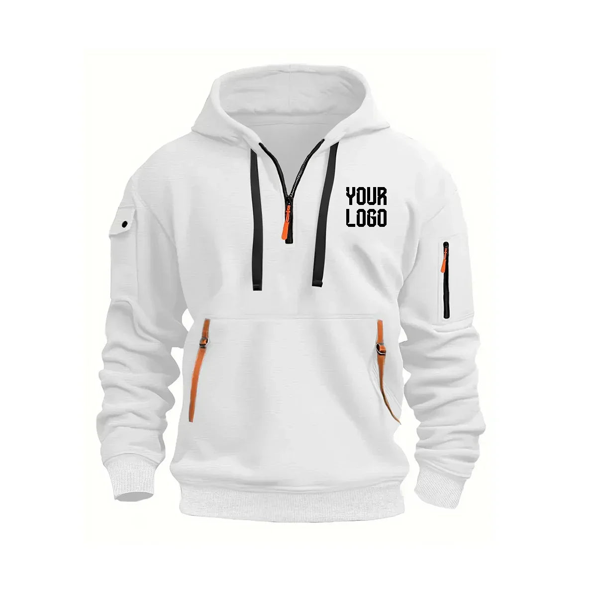 2025 new men's and women's multi pocket ribbon zipper wool hooded casual shirt loose pullover fashionable sports shirt top