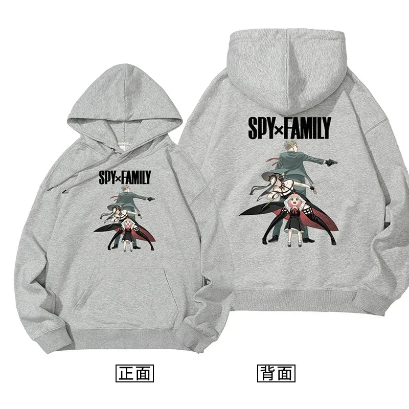 سترة SPY X FAMILY الأنمي المحيطية بغطاء رأس آنيا خريفية كاجوال ملابس كاجوال عصرية ثنائية الأبعاد سترة فضفاضة مريحة بغطاء للرأس