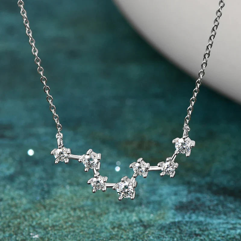 D Color VVS1 Certified Moissanite Big Dipper Pendant Necklaces S925 Sterling Silver Women's Jewelry Chains for Wedding