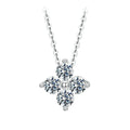 Shiny Moissanite Flower Pendant Necklace For Women Wedding Party S925 Silver with White Gold Plating Jewelry MSN038