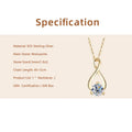 Collier Argent 925 Sterling Silver Pendant Necklace Certified 6.5mm Round Cut Moissanite Infinity Necklace for Women