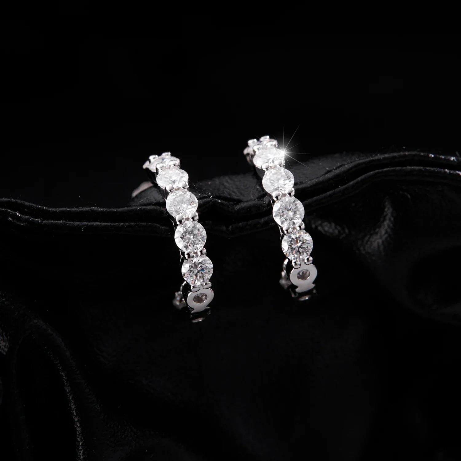 D Color C Shape Moissanite Earrings 925 Sterling Silver Charming Dazzling Hoop Earrings For Women Wedding Fine Jewelry