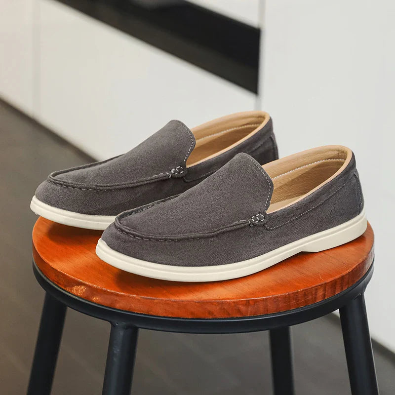 Men’s Suede Slip-On Loafers – Casual Lightweight Walking Shoes (Black, Brown, Navy)