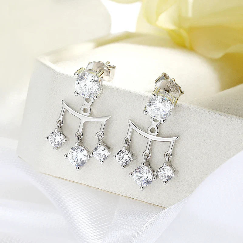 2CTTW Full Moissanite Drop Earrings for Women Sparkling Brilliant cut S925 Sterling Silver Plated 18k Wedding Jewelry
