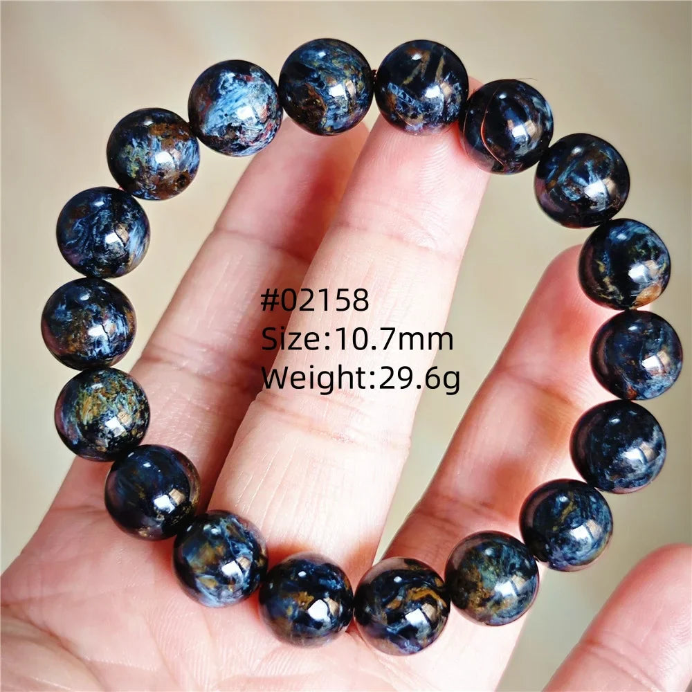 Natural Blue Pietersite Bracelet Women Men Beads Round Beads Chatoyant Cat Eye Fire Pietersite Namibia AAAAAA