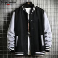 New Arrival Fashion Fleece Casual Baseball Uniform Cotton Spliced Regular Rib Sleeve Brand Clothing Bomber Jacket Men
