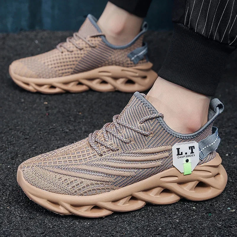 Men Sports Running Black Jogging Shoes Casual Sneakers Outdoor Breathable Mesh Women Light Shock-absorption Sneakers Man