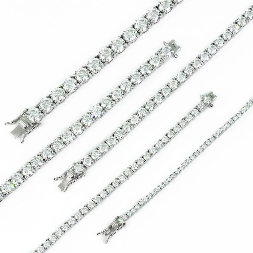 Certified GRA Moissanite Tennis Necklace 3/4/5/6mm Solid 925 Sterling Silver Diamond Tennis Necklaces for Women Man