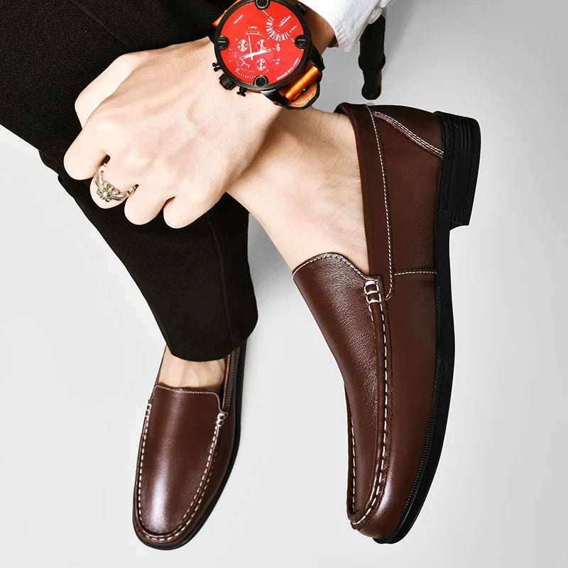 Male Comfy Walking Shoe Genuine Leather Slip on Mens Loafers New Trend Casual Shoes Men Designer Moccasins Hot Sale Drive Shoes