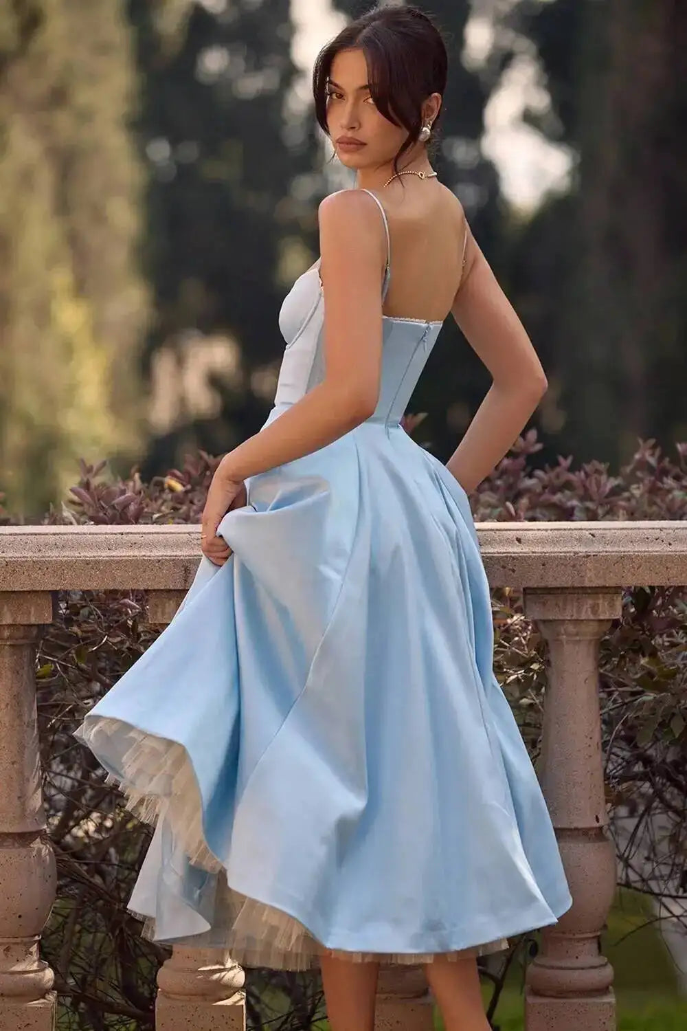 2026 Spring/summer High End Satin Strapless Heavy Industry French Waist Strap Sexy Hot Girl Medium Long Dress Women Elegant
