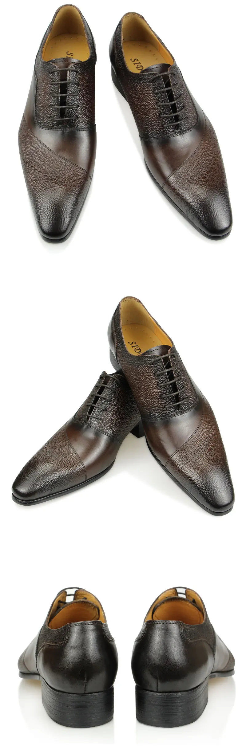 Men's Dress Shoes Formal Cap Toe Oxford Genuine Leather Shoes for Men Comfortable Classic Boot Factory Wholesale Drop Shipping