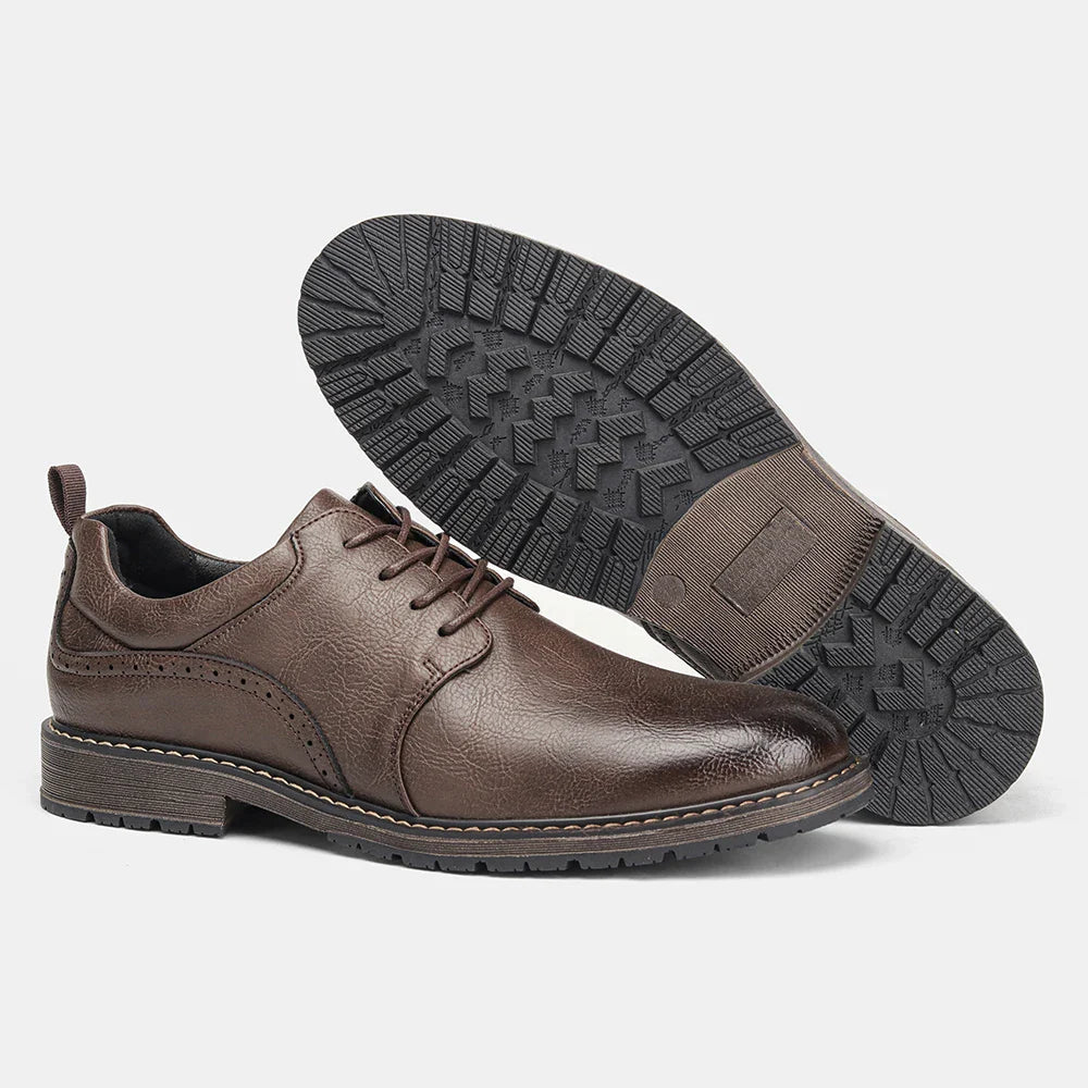 Men Casual Shoes Fashion Brand Comfortable 2025 Leather Shoes#KD826