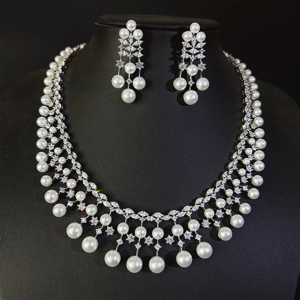 Pop Hot Stereo Jewelry Oil Painting Necklace Earrings Premium Multi-Color 2-Piece Wedding Travel Women's Holiday Gift M-1000