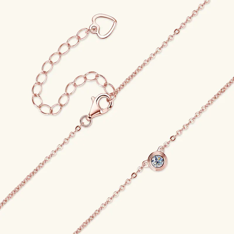 3mm Moissanite Diamond Round Pendant Necklaces for Women 925 Sterling Silver Chains Wedding Fine Jewelry Gift Collares