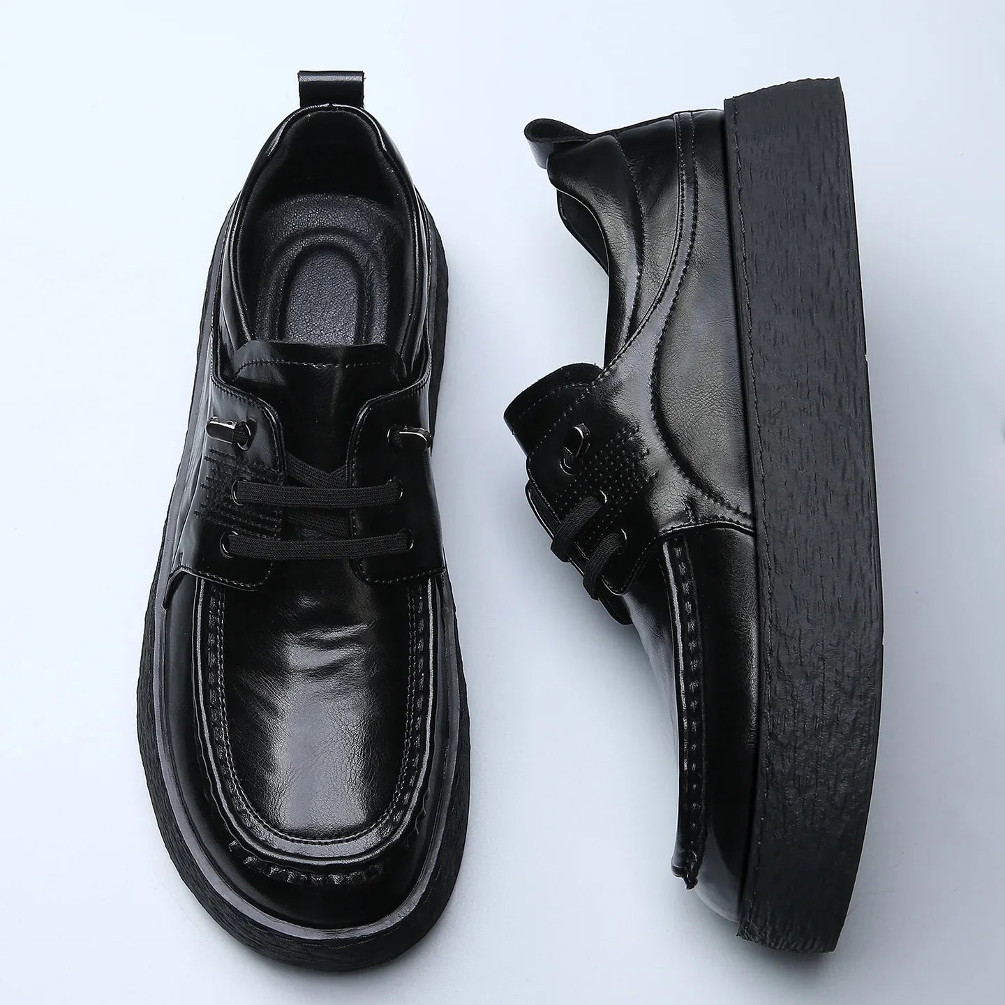 Height-increasing Business Casual Loafers for Men 2026 Spring New Black Designer Shoes Male Fashion Genuine Leather Shoe Man