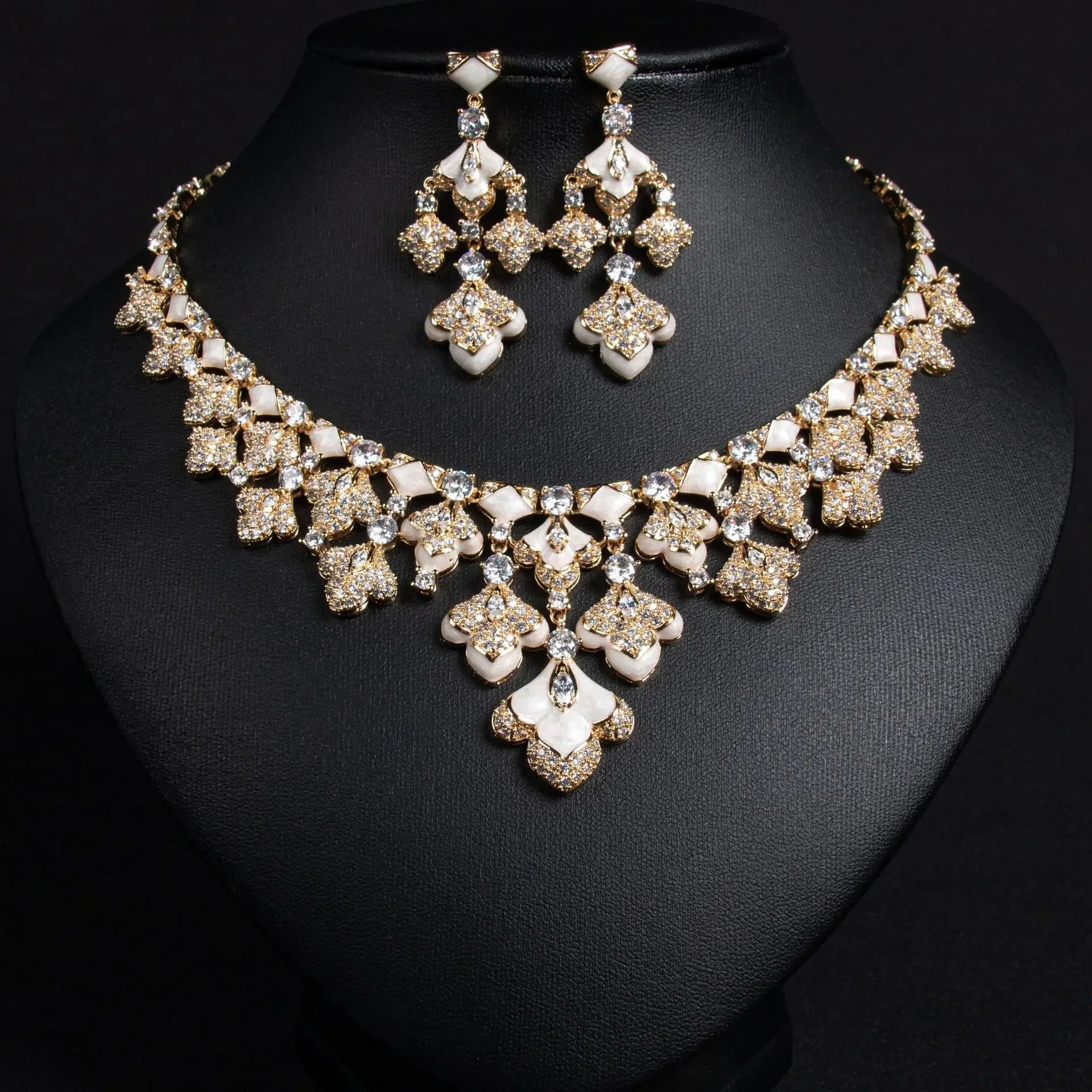 Pop Hot Stereo Jewelry Oil Painting Necklace Earrings Premium Multi-Color 2-Piece Wedding Travel Women's Holiday Gift M-1000