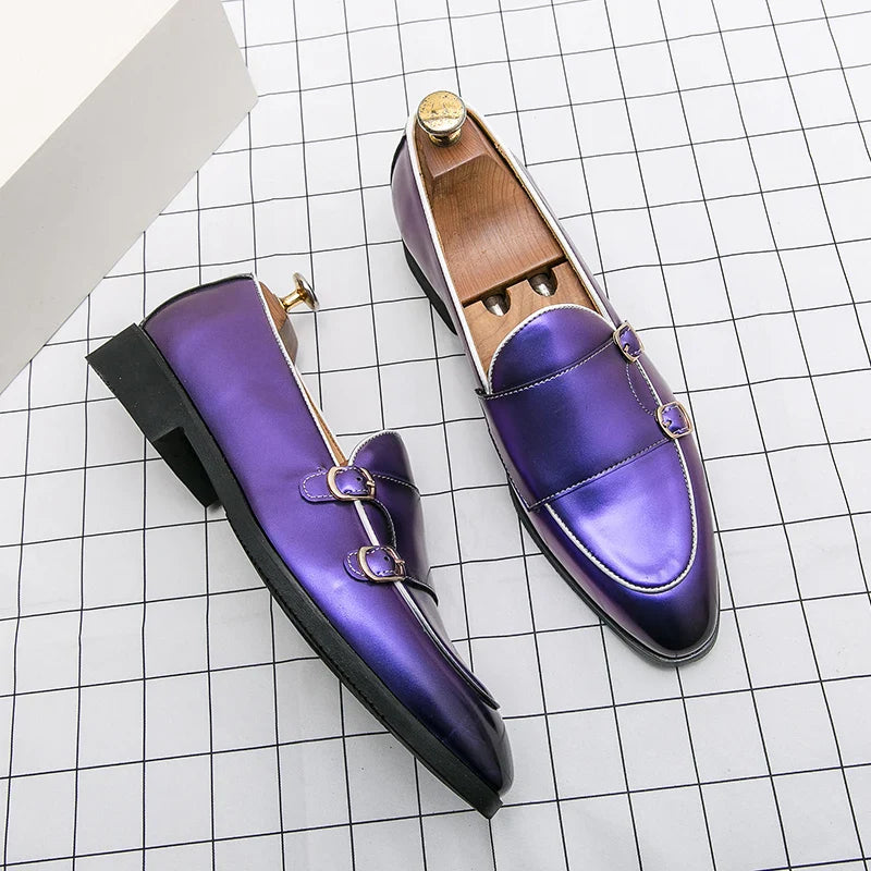 Men's Pointed Toe Formal Shoes – Purple Office Dress Shoes for Business & Events