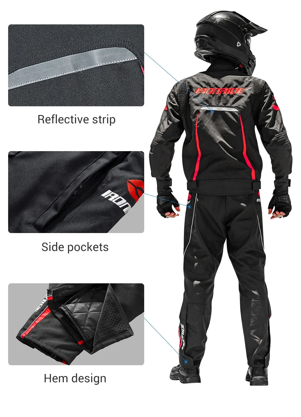 Motorcycle Jacket Waterproof Motorcross Jacket Pants Moto Jacket Windproof Riding Motorbike Clothes With Protective Gear M-3XL