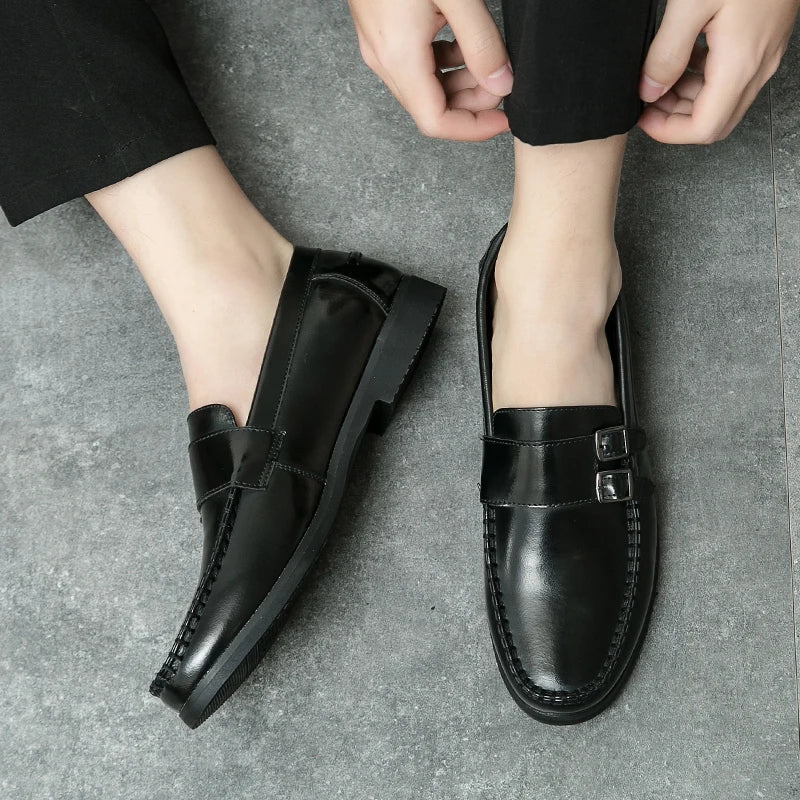 Business men's loafers Comfortable flat bottomed Elegant gentleman style Daily work Outdoor leisure street 38-46 leather shoes