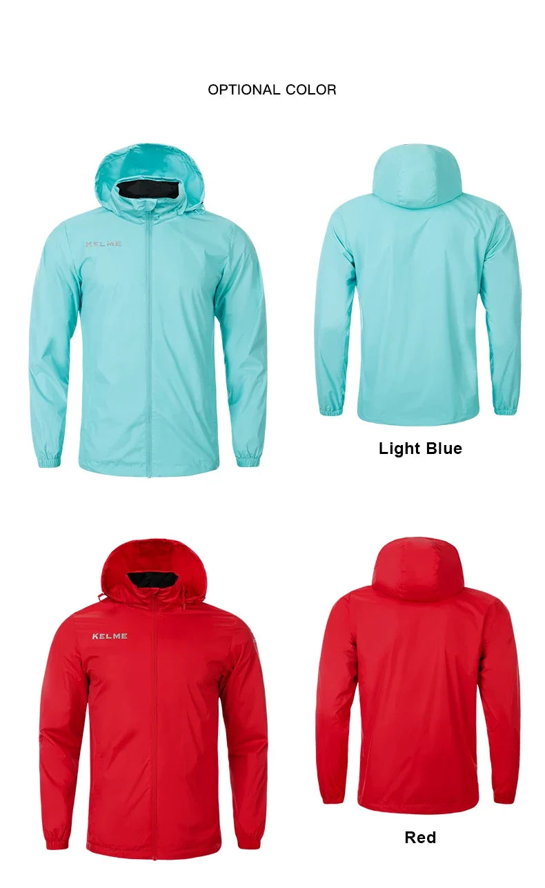 Men's Windbreaker Running Jacket Soccer Kid Hooded Windproof Coat Training Waterproof Jacket Quick Dry 3801241