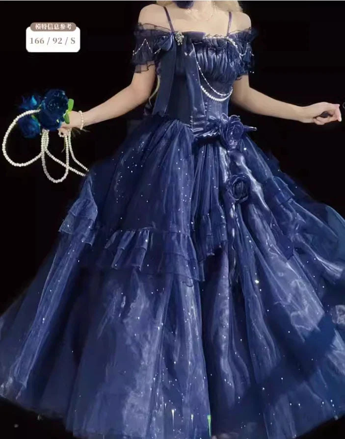 فستان زفاف نسائي بتصميم الزهور الحلوة الأصلي