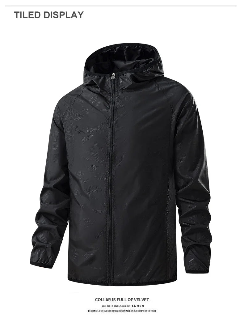 Men's Women's Waterproof Hiking Jackets Quick Dry Sun Protective Windbreaker Unisex Camping Climbing Outdoor Rain Coat