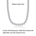 Luxury Bubble 2/3mm D Color Full Moissanite Tennis Necklace for Women S925 Silver Plated 18K Diamond Neck Chain Necklaces