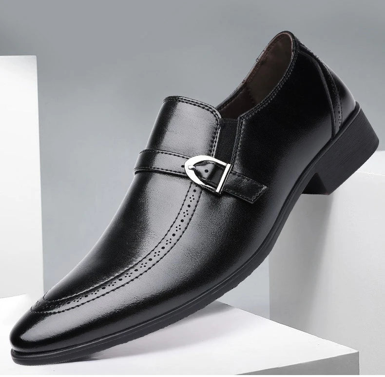 Spring Autumn New Pointed Leather Shoes for Men Solid Color Business Casual Shoes Male Fashion Designer Dress Shoe Man